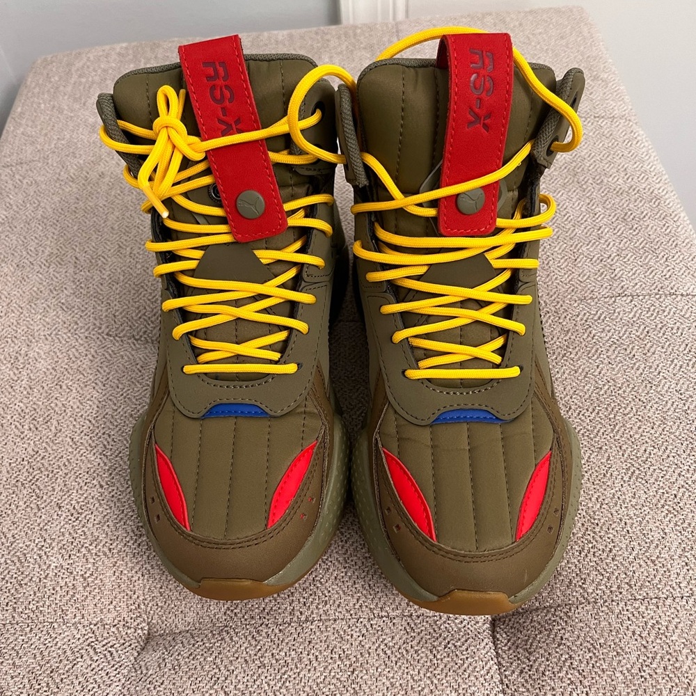 PUMA Rs-x Mid C Militia Wtr 'Green Red Yellow Training Sneaker Size 4.5 Youth